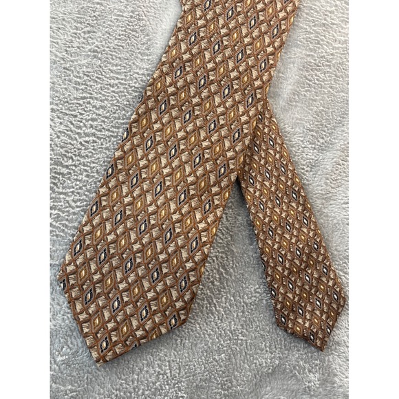 Nordstrom J.Z. Richards Men's All Silk Brown‎ Geometric Necktie Business - Picture 4 of 6